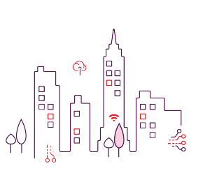 Icon of multiple high rise buildings