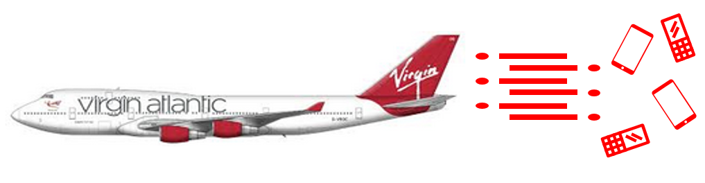 virgin media branded airplane