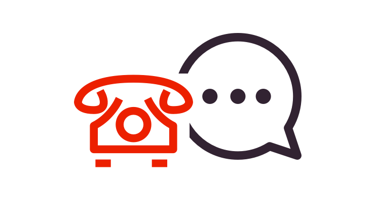 Speech bubble and home phone icon