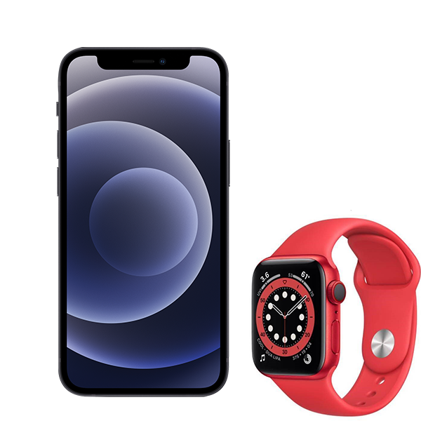 A mobile phone and a watch